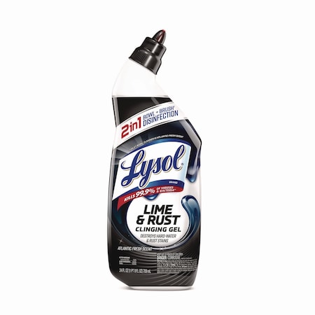 Lysol Disinfectant Toilet Bowl Cleaner w/Lime/Rust Remover, Atlantic Fresh, 24 oz 19200-98013